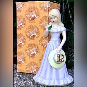 Vintage 1981 1982 ENESCO Imports Corp GROWING UP 12th Birthday Girl Figurine
